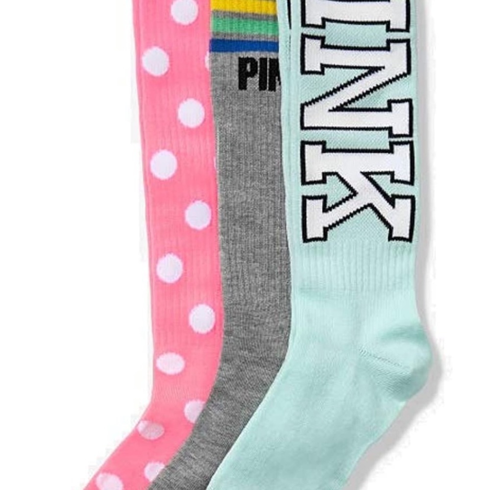 Pink Victoria Secret Knee High Socks 3 pack